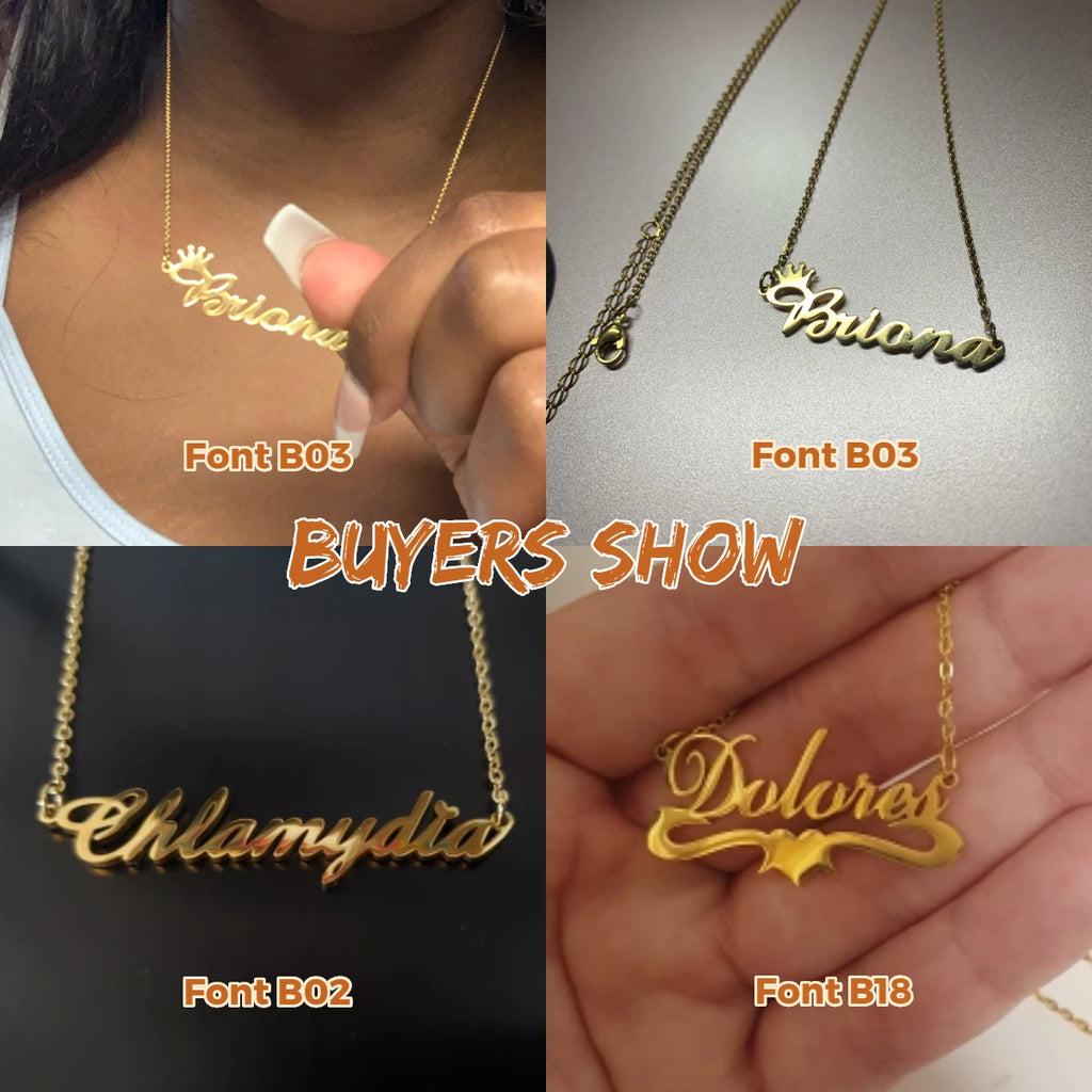 JED Jewelry Custom Name Necklace Personalized Golden Choker Stainless Steel Necklace For Women Man Customized Jewelry Weddings Gifts